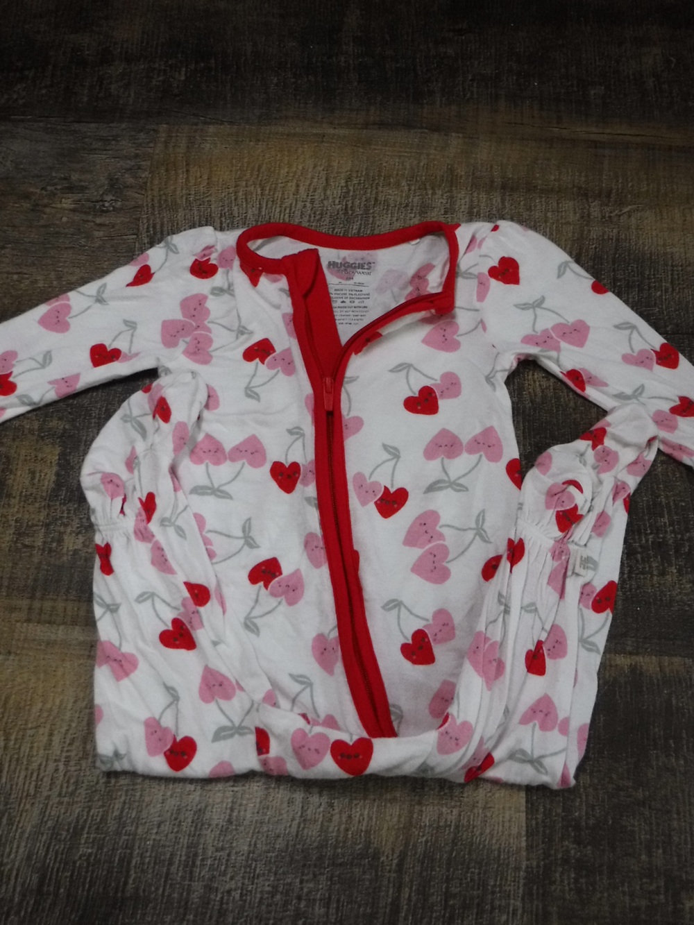 Pink Heart-Print Zip Front Kids Sleep Sack